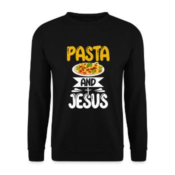 Pasta Lover Gifts - Unisex Sweatshirt - black - Front - Alina (178cm) & Michal (187cm)