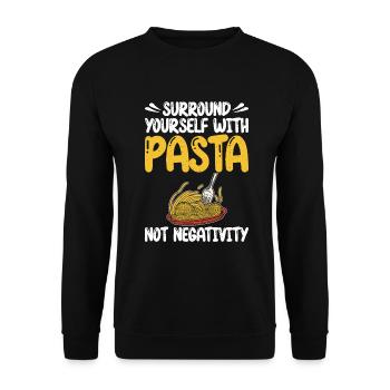 Pasta Lover Gifts - Unisex Sweatshirt - black - Front - Alina (178cm) & Michal (187cm)