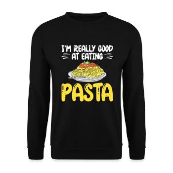 Pasta Lover Gifts - Unisex Sweatshirt - black - Front - Alina (178cm) & Michal (187cm)
