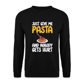 Pasta Lover Gifts - Unisex Sweatshirt - black - Front - Alina (178cm) & Michal (187cm)