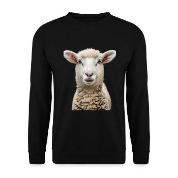 Schaf - Unisex Pullover - Schwarz - Vorne - Alina (178cm) & Michal (187cm)