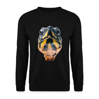 Schildkröte - Unisex Pullover - Schwarz - Vorne - Alina (178cm) & Michal (187cm)
