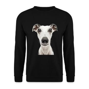Whippet - Unisex Pullover - Schwarz - Vorne - Alina (178cm) & Michal (187cm)