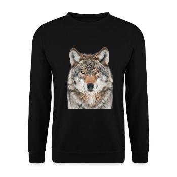 Wolf - Unisex Sweatshirt - black - Front - Alina (178cm) & Michal (187cm)