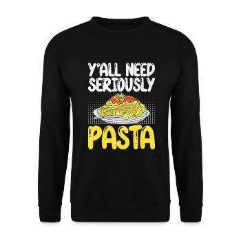 Pasta Lover Gifts - Unisex Sweatshirt - black - Front - Alina (178cm) & Michal (187cm)