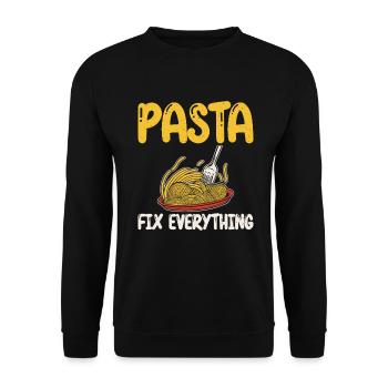 Pasta Lover Gifts - Unisex Sweatshirt - black - Front - Alina (178cm) & Michal (187cm)