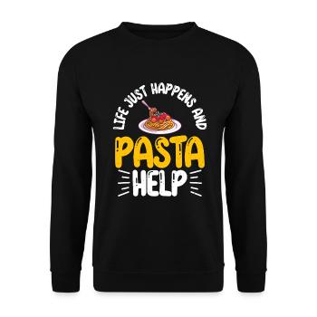 Cadeaux pour les amateurs de pâtes - Sweat-shirt Unisexe - noir - Devant - Alina (178cm) & Michal (187cm)
