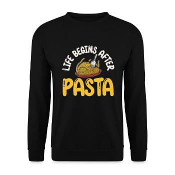 Pasta Lover Gifts - Unisex Sweatshirt - black - Front - Alina (178cm) & Michal (187cm)