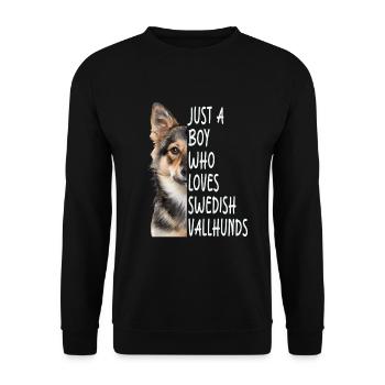 Schwedischer Vallhund - Unisex Pullover - Schwarz - Vorne - Alina (178cm) & Michal (187cm)