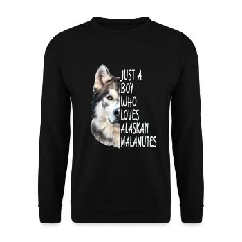 Alaskan Malamute - Unisex Sweatshirt - black - Front - Alina (178cm) & Michal (187cm)