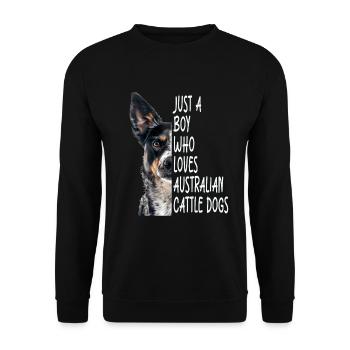 Australischer Treibhund - Unisex Pullover - Schwarz - Vorne - Alina (178cm) & Michal (187cm)