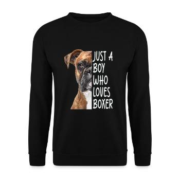 Boxer - Unisex Pullover - Schwarz - Vorne - Alina (178cm) & Michal (187cm)