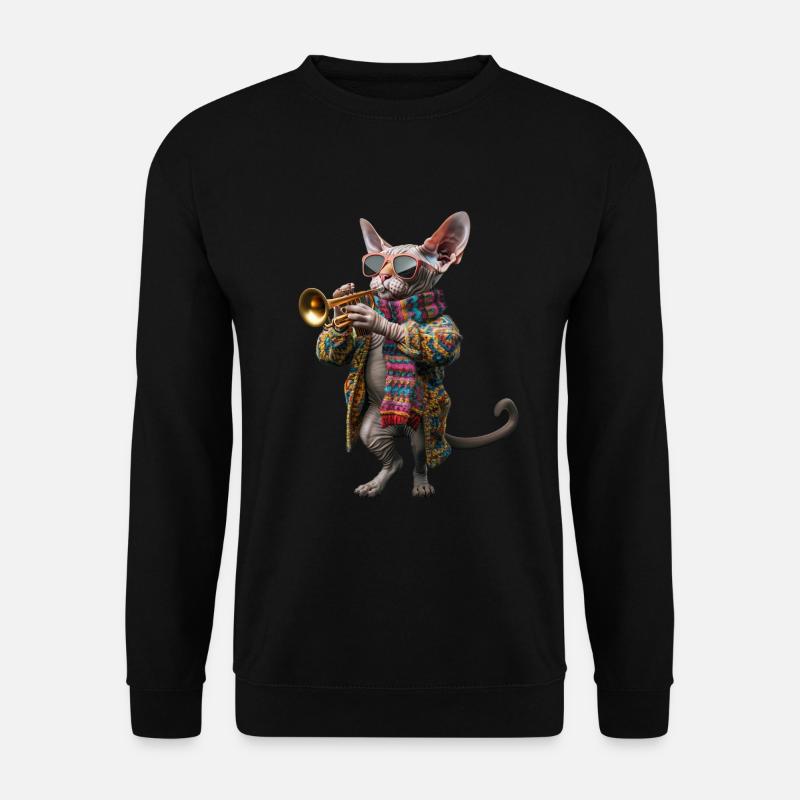 Sphynx Trompete - Unisex Pullover - Schwarz