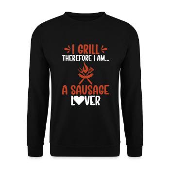 Sausage Lover - Unisex Sweatshirt - black - Front - Alina (178cm) & Michal (187cm)