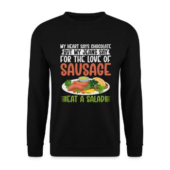 Sausage Lover - Unisex Sweatshirt - black - Front - Alina (178cm) & Michal (187cm)