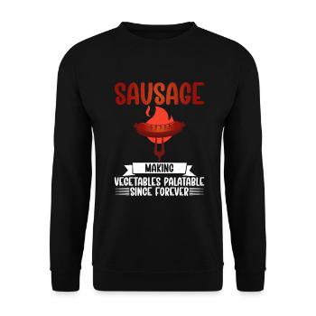 Sausage Lover - Unisex Pullover - Schwarz - Vorne - Alina (178cm) & Michal (187cm)