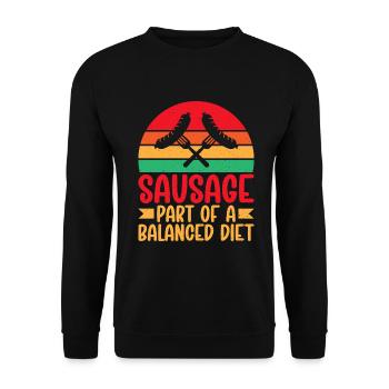 Sausage Lover - Unisex Pullover - Schwarz - Vorne - Alina (178cm) & Michal (187cm)