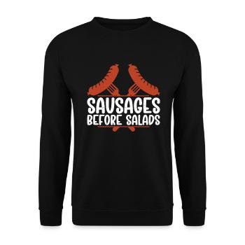 Sausage Lover - Unisex Pullover - Schwarz - Vorne - Alina (178cm) & Michal (187cm)