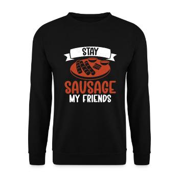 Sausage Lover - Unisex Pullover - Schwarz - Vorne - Alina (178cm) & Michal (187cm)