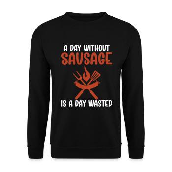 Sausage Lover - Unisex Pullover - Schwarz - Vorne - Alina (178cm) & Michal (187cm)