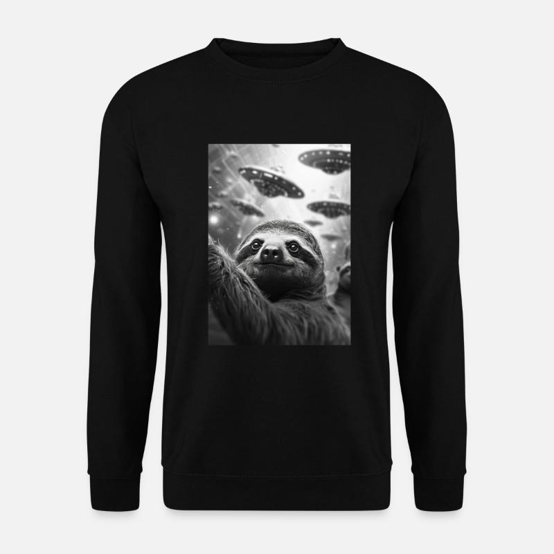 Ufo Selfie Sloth - Unisex Sweatshirt - black