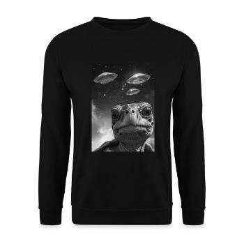 OVNI Selfie Tortue - Sweat-shirt Unisexe - noir - Devant - Alina (178cm) & Michal (187cm)