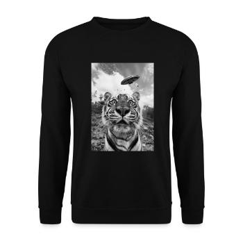 Tigre selfie OVNI - Sweat-shirt Unisexe - noir - Devant - Alina (178cm) & Michal (187cm)