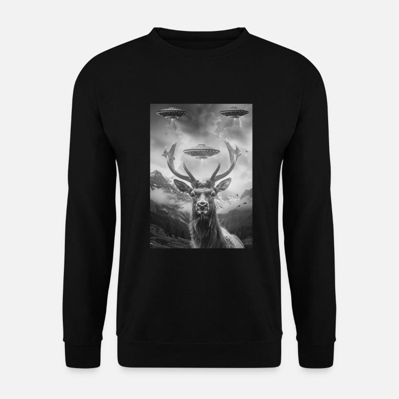 Ufo Selfie Moose - Unisex Sweatshirt - black