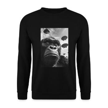 Gorille selfie OVNI - Sweat-shirt Unisexe - noir - Devant - Alina (178cm) & Michal (187cm)