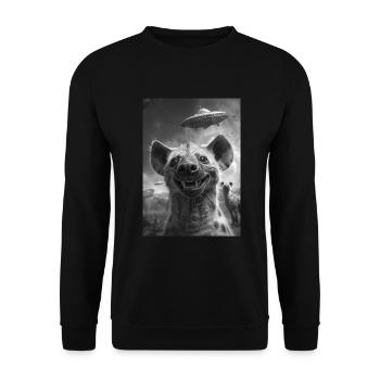 Hyène OVNI Selfie - Sweat-shirt Unisexe - noir - Devant - Alina (178cm) & Michal (187cm)