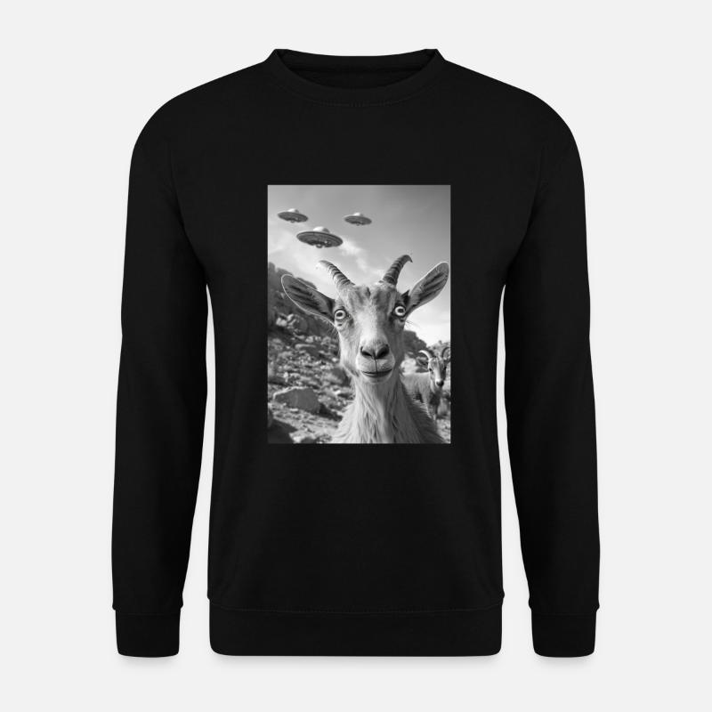 Ufo Selfie Ibex - Unisex Pullover - Schwarz