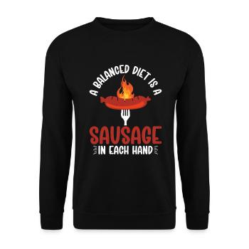 Sausage Lover - Unisex Sweatshirt - black - Front - Alina (178cm) & Michal (187cm)