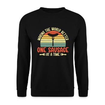 Sausage Lover - Unisex Sweatshirt - black - Front - Alina (178cm) & Michal (187cm)