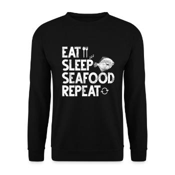 Seafood Lover Gift - Unisex Pullover - Schwarz - Vorne - Alina (178cm) & Michal (187cm)