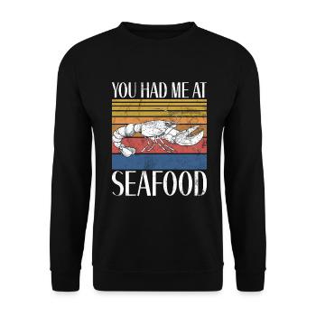 Seafood Lover Gift - Unisex Pullover - Schwarz - Vorne - Alina (178cm) & Michal (187cm)