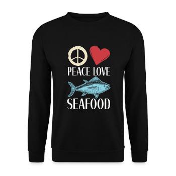 Seafood Lover Gift - Unisex Sweatshirt - black - Front - Alina (178cm) & Michal (187cm)