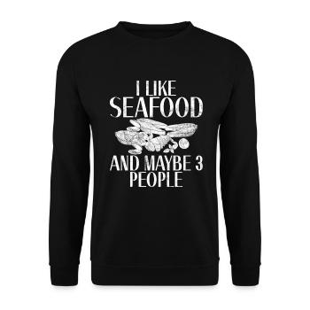 Cadeau pour les amateurs de fruits de mer - Sweat-shirt Unisexe - noir - Devant - Alina (178cm) & Michal (187cm)