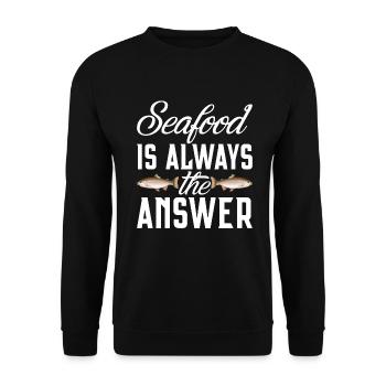 Seafood Lover Gift - Unisex Sweatshirt - black - Front - Alina (178cm) & Michal (187cm)