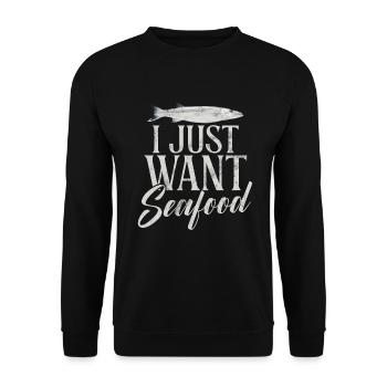 Seafood Lover Gift - Unisex Sweatshirt - black - Front - Alina (178cm) & Michal (187cm)