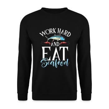 Seafood Lover Gift - Unisex Sweatshirt - black - Front - Alina (178cm) & Michal (187cm)