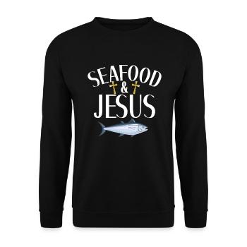 Seafood Lover Gift - Unisex Sweatshirt - black - Front - Alina (178cm) & Michal (187cm)