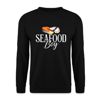 Seafood Lover Gift - Unisex Pullover - Schwarz - Vorne - Alina (178cm) & Michal (187cm)