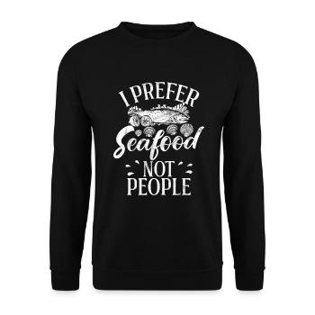 Seafood Lover Gift - Unisex Sweatshirt - black - Front - Alina (178cm) & Michal (187cm)