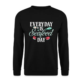 Seafood Lover Gift - Unisex Sweatshirt - black - Front - Alina (178cm) & Michal (187cm)
