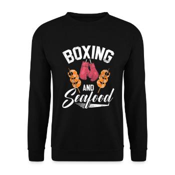 Seafood Lover Gift - Unisex Sweatshirt - black - Front - Alina (178cm) & Michal (187cm)