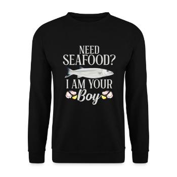 Seafood Lover Gift - Unisex Sweatshirt - black - Front - Alina (178cm) & Michal (187cm)