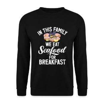 Seafood Lover Gift - Unisex Sweatshirt - black - Front - Alina (178cm) & Michal (187cm)