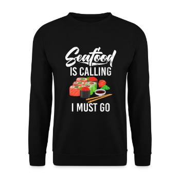 Seafood Lover Gift - Unisex Sweatshirt - black - Front - Alina (178cm) & Michal (187cm)