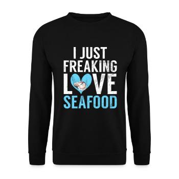 Seafood Lover Gift - Unisex Sweatshirt - black - Front - Alina (178cm) & Michal (187cm)