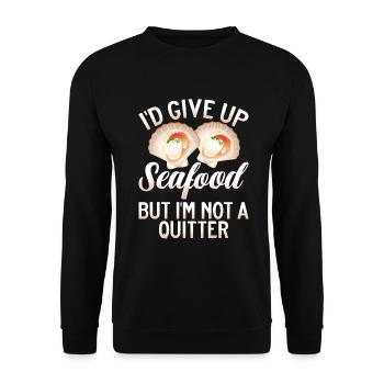 Seafood Lover Gift - Unisex Pullover - Schwarz - Vorne - Alina (178cm) & Michal (187cm)